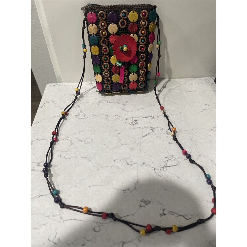 Coconut Shell Multi-Colored Shell Purse - image 2